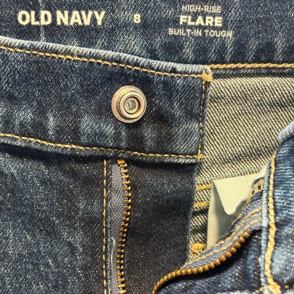 Old Navy Girls Denim High-Rise Flare Built in Touch Studded Jeans | Size 8 - Picture 5 of 6